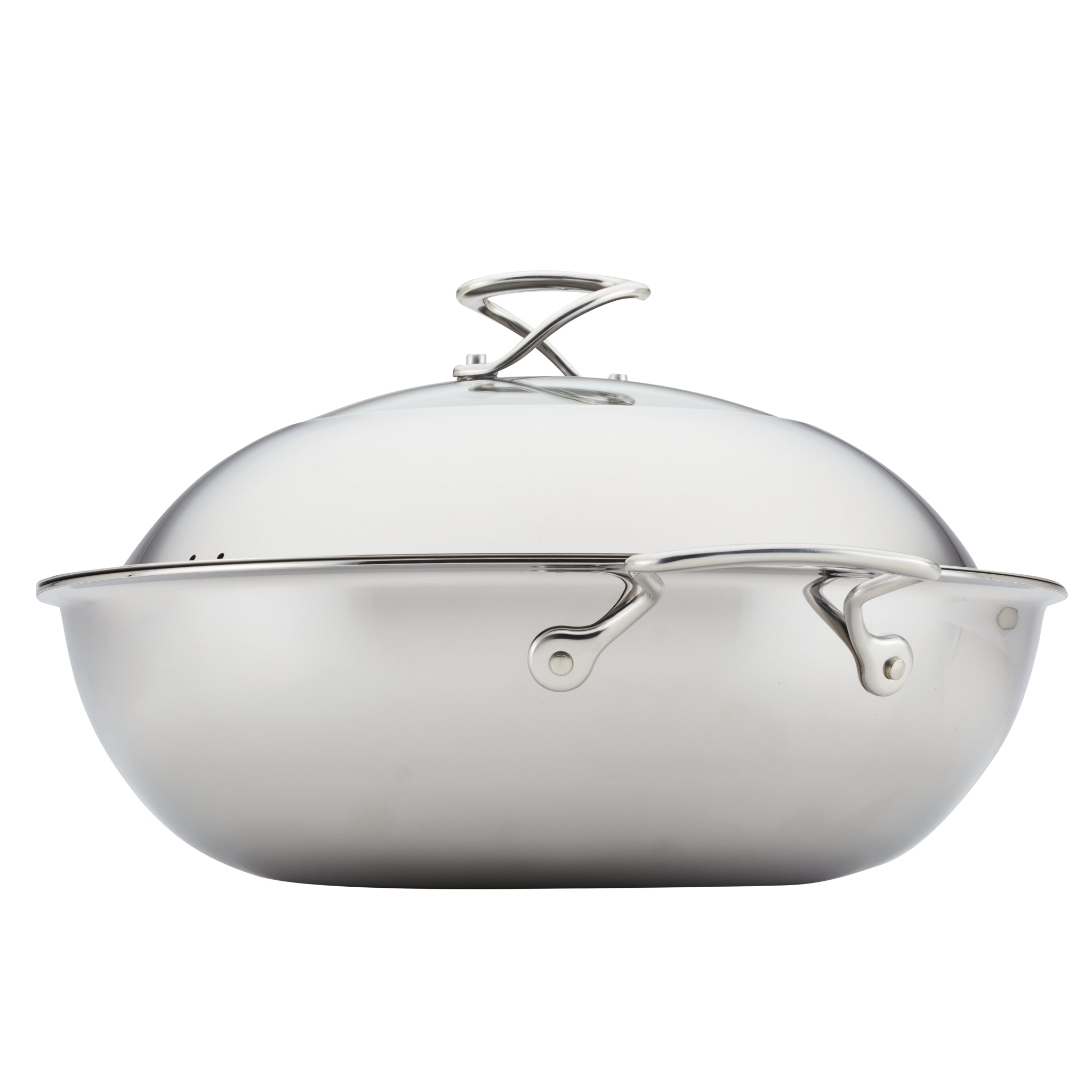Circulon Clad Stainless Steel Wok/Stir Fry with Glass Lid and