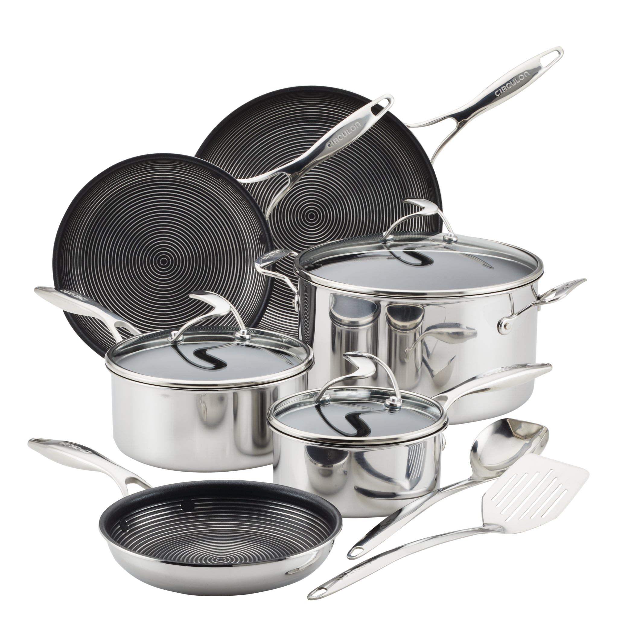 11-Piece Clad Stainless Steel and Hybrid Nonstick Cookware Set
