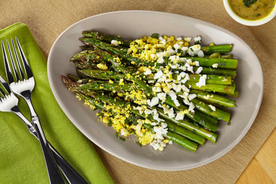 Asparagus with Tarragon Vinaigrette and Eggs Mimosa