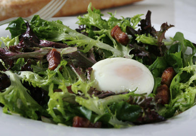 Bistro Salad with Poached Egg and Shallot-Chive Vinaigrette