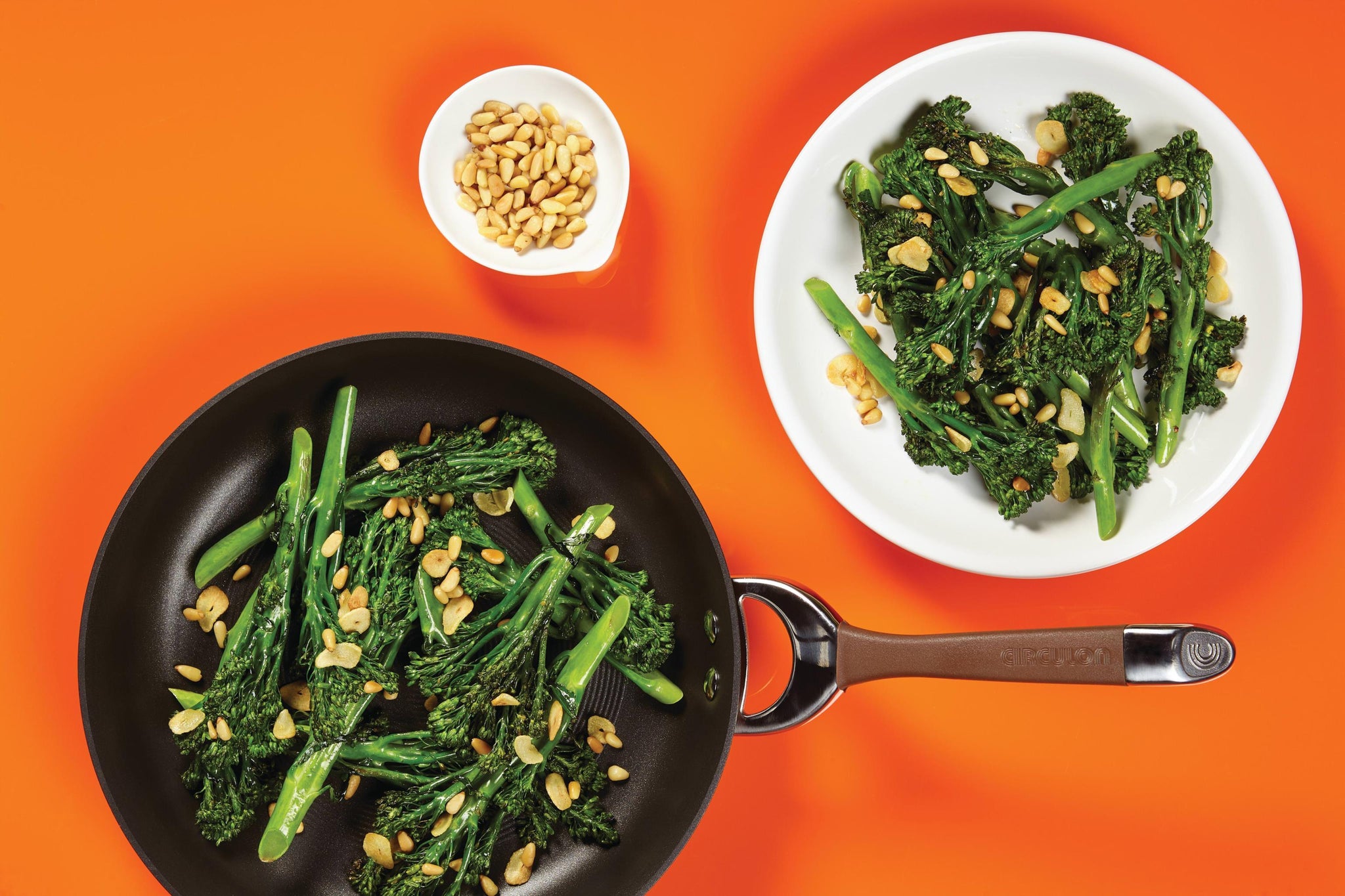 Broccolini with Pine Nuts and Golden Garlic Slivers