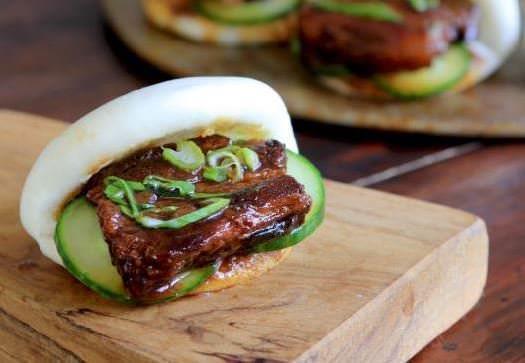 Soy Braised Pork Belly with Chinese Steamed Buns