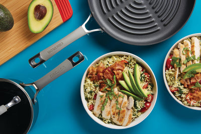 Chicken & Avocado BLT Rice Bowl with Pesto Ranch Dressing