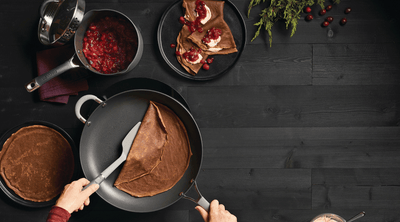 Spiced Chocolate Crepes with Seasonal Cranberry Compote