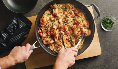 Creamy Tomato & Shrimp Angel Hair Pasta - Circulon