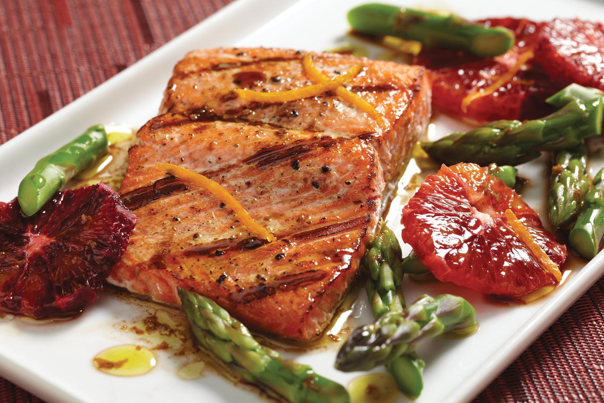 Salmon with Asparagus and Blood Oranges