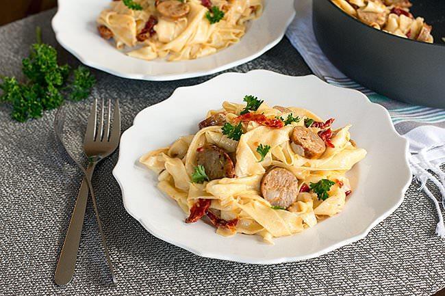 Pappardelle with Italian Sausage and Sun-Dried Tomatoes