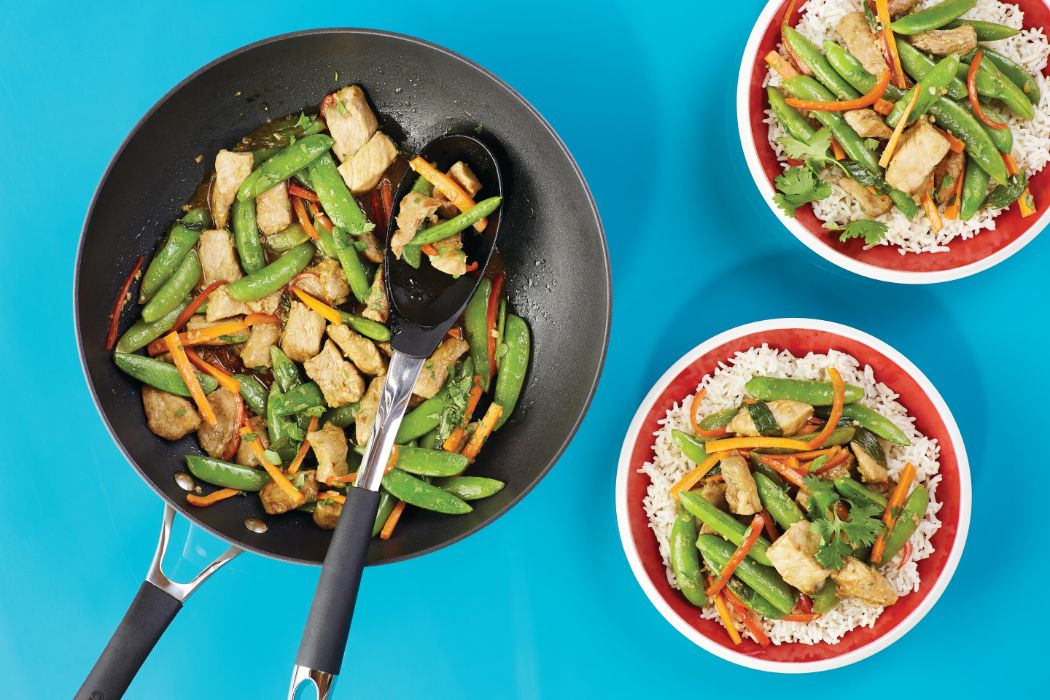 Pork Stir-Fry with Peppers, Carrots, and Sugar Snaps
