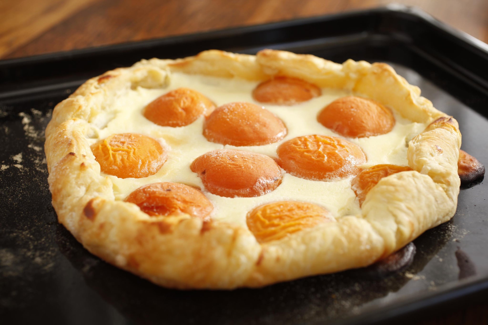 Rustic Tart of Fresh Apricots and Goat Cheese Cream