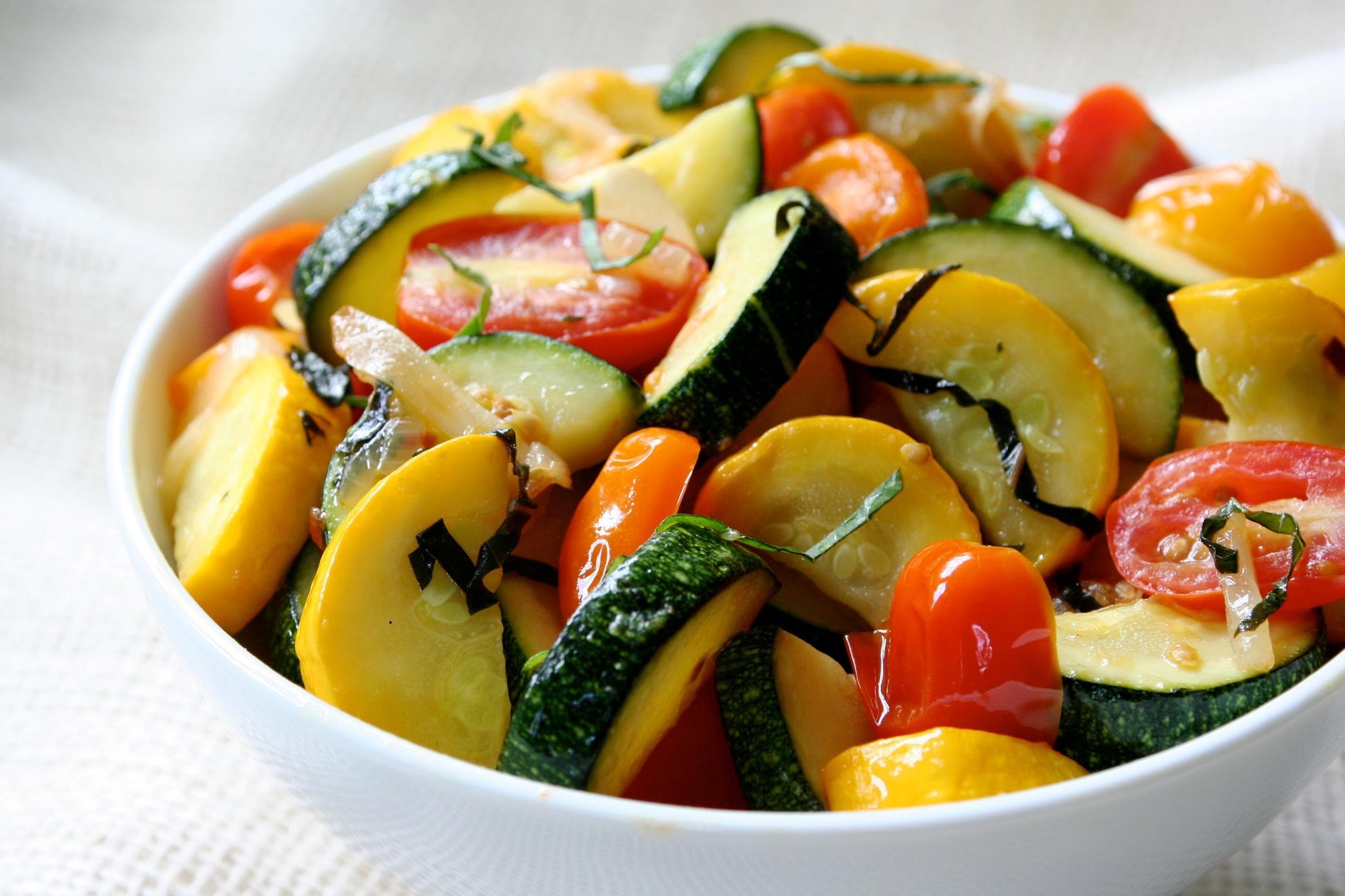 Sautéed Summer Squash with Wilted Cherry Tomatoes