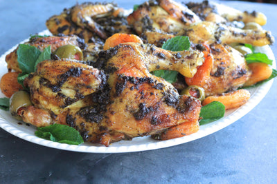 Sephardic Moroccan Cornish Hens with Olives and Apricots