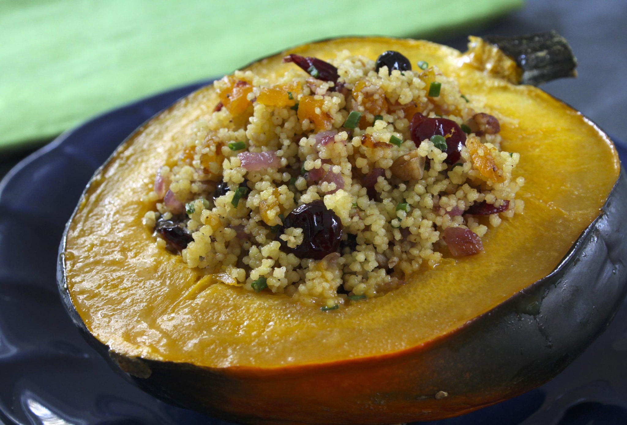 Stuffed Roasted Acorn Squash with Apricot Couscous