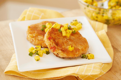 Sweet Potato Crab Cakes with Mango Salsa