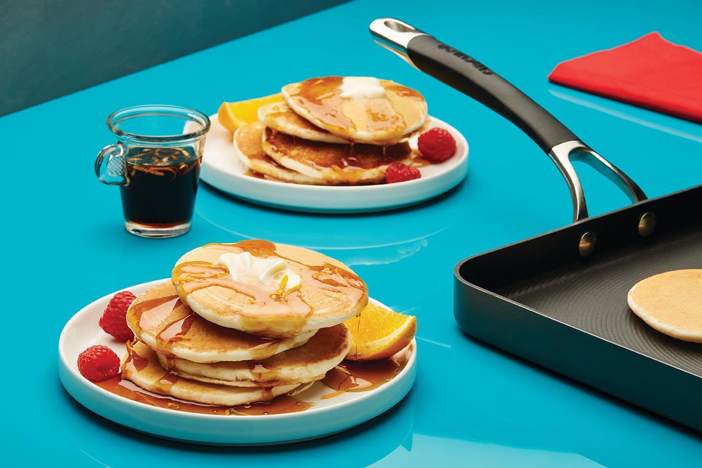 Classic Buttermilk Pancakes with Orange Infused Maple Syrup