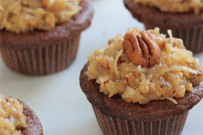 Filled German's Chocolate Cupcakes