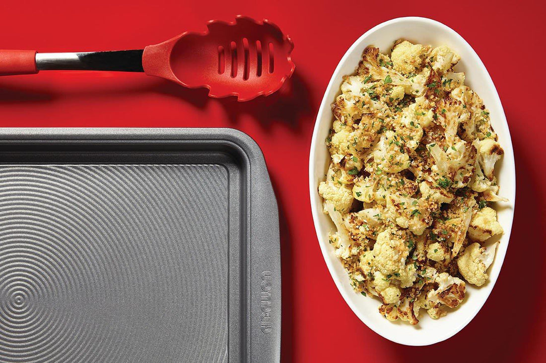 Roasted Cauliflower with Buttery Parmesan Bread Crumb Topping