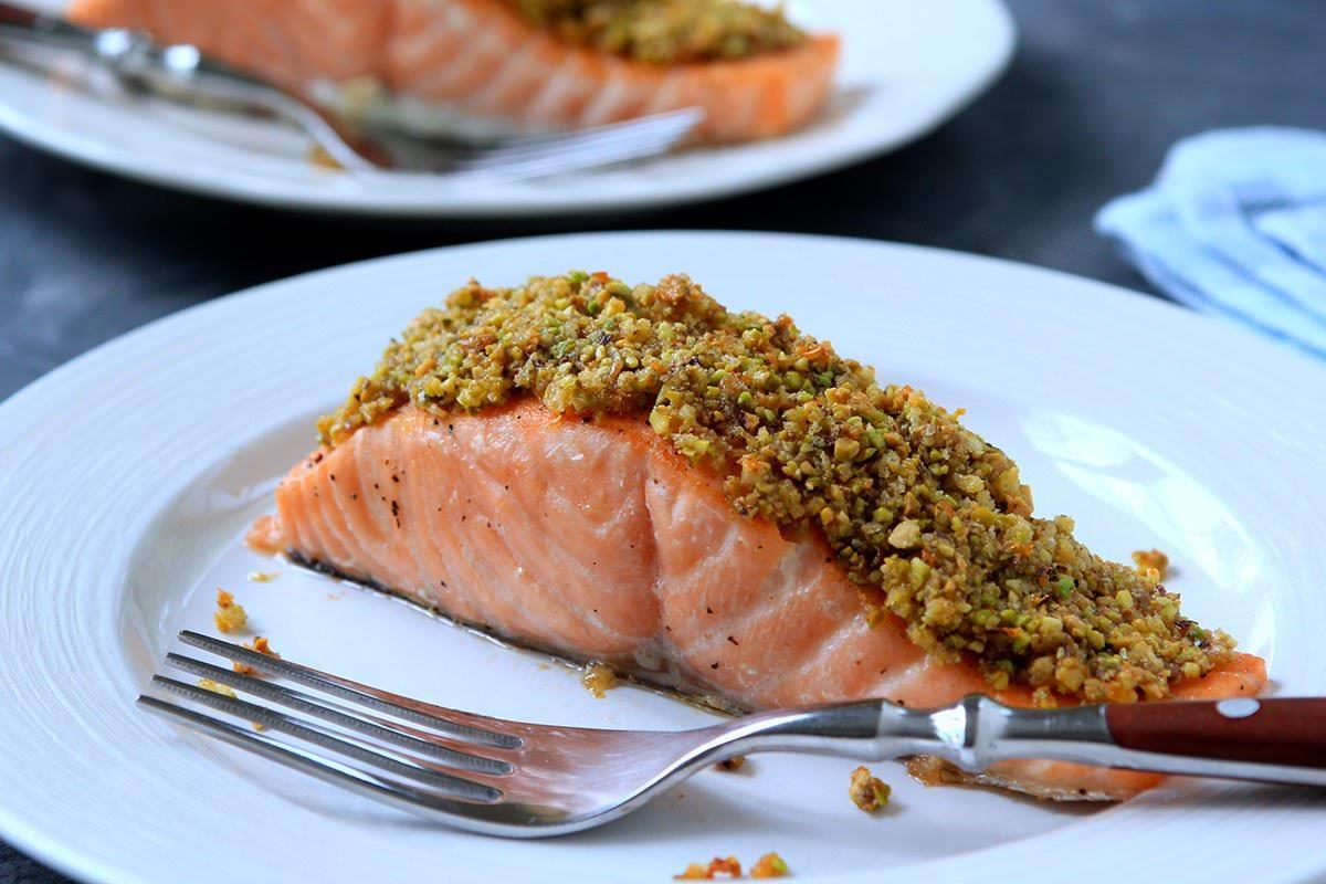 Ruby Red Grapefruit and Pistachio Crusted Salmon