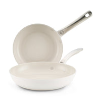 Ceramic Nonstick 2-Piece Skillet Set, scratch resistant for everyday use.