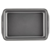 Empty rectangular baking pan with a non-stick surface.
