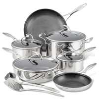 10-Piece Stainless Steel Cookware Set with 2-Piece Bonus Utensil Set