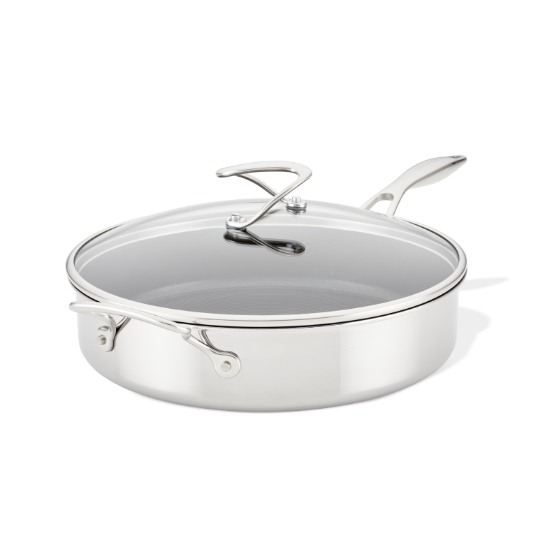 5 Quart Tri-Ply Clad Nonstick Saute w/ Lid & Helper Handle
