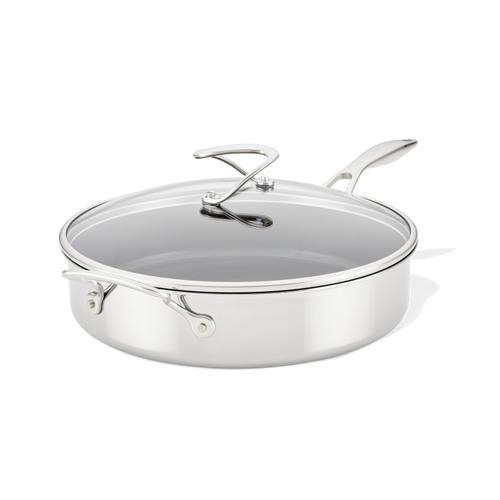 5 Quart Tri-Ply Clad Nonstick Saute w/ Lid & Helper Handle