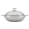 Wok with Glass Lid and Hybrid SteelShield Technology