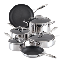 10-Piece ScratchDefense™  Clad Nonstick Cookware Set