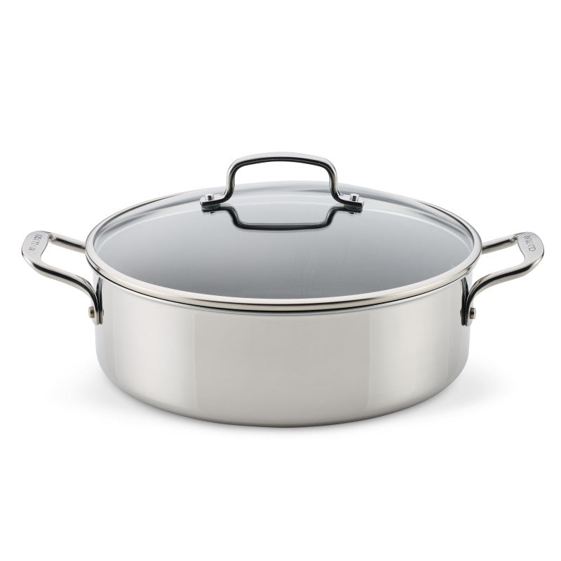 C1 Series ScratchDefense Nonstick 7-Quart Braiser with lid and side handles.