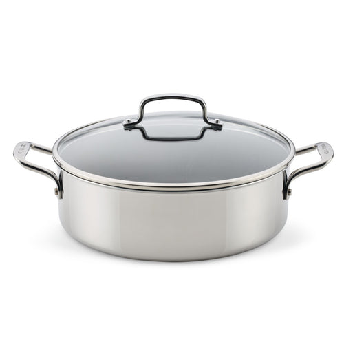 C1 Series ScratchDefense Nonstick 7-Quart Braiser with lid and side handles.