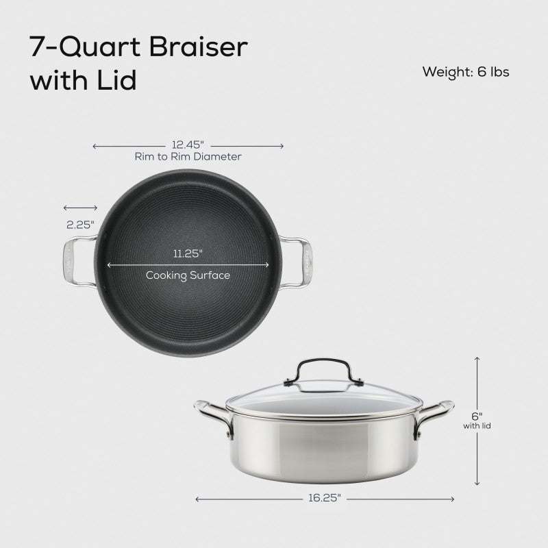 Nonstick 7-Quart Braiser with Lid – Circulon