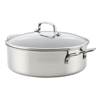 C1 Series ScratchDefense Nonstick 7-Quart Braiser with Lid, silver finish.
