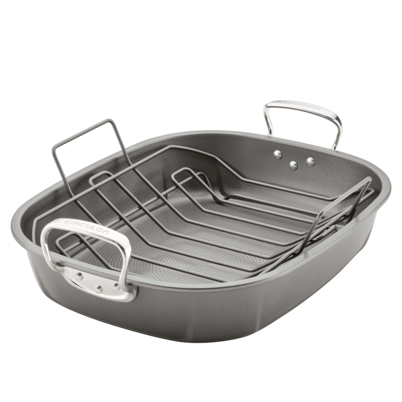 Nonstick 18-inch by 15-inch Oval Roaster with Rack