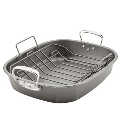 Nonstick 18-inch by 15-inch Oval Roaster with Rack