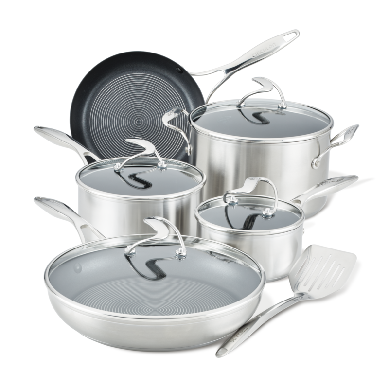 10-Piece Hybrid Stainless Steel Cookware Set