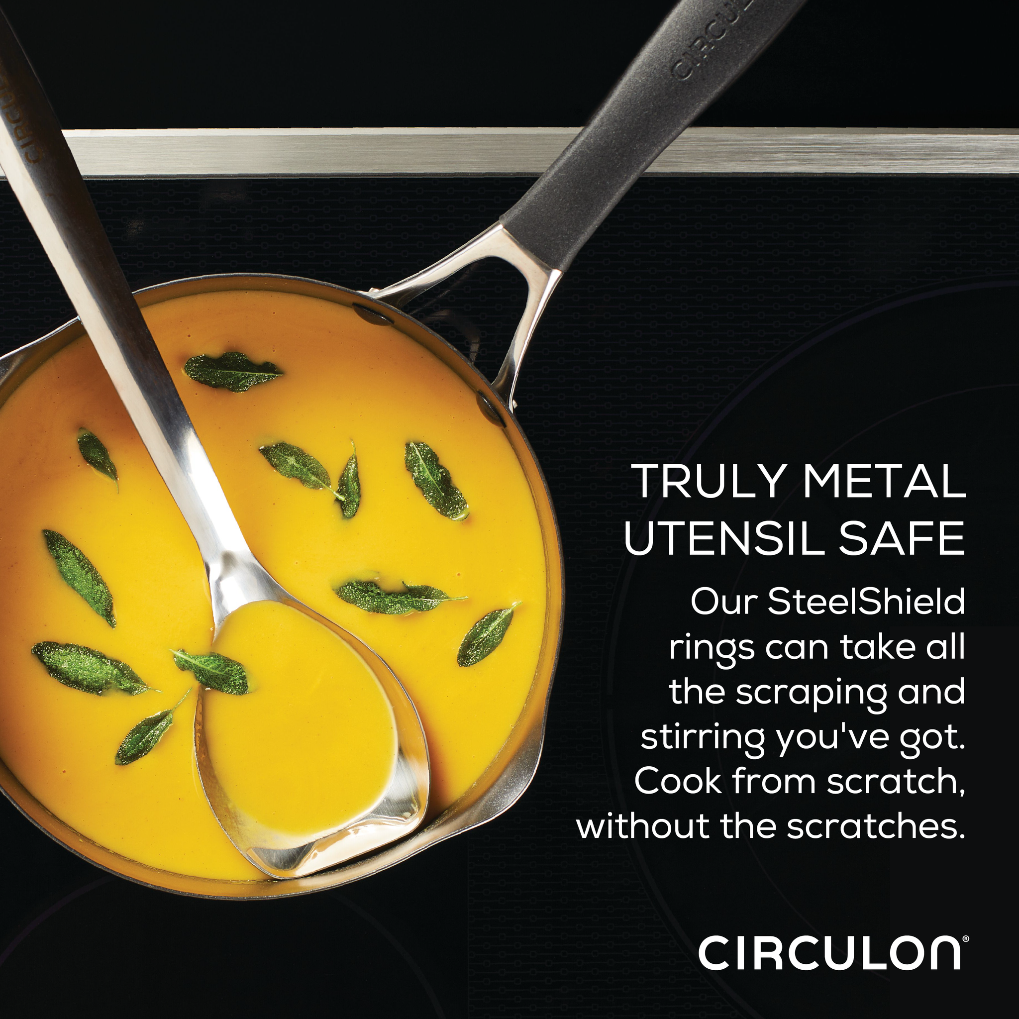 Circulon Momentum Stainless Steel Sauce Pan/Saucepan with Steamer Insert, 3  Quart, Silver