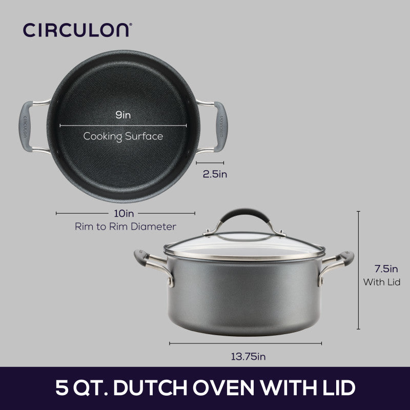 5-Quart ScratchDefense Nonstick Dutch Oven with Lid – Circulon