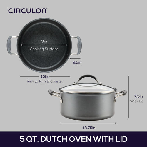 5-Quart ScratchDefense Nonstick Dutch Oven with Lid