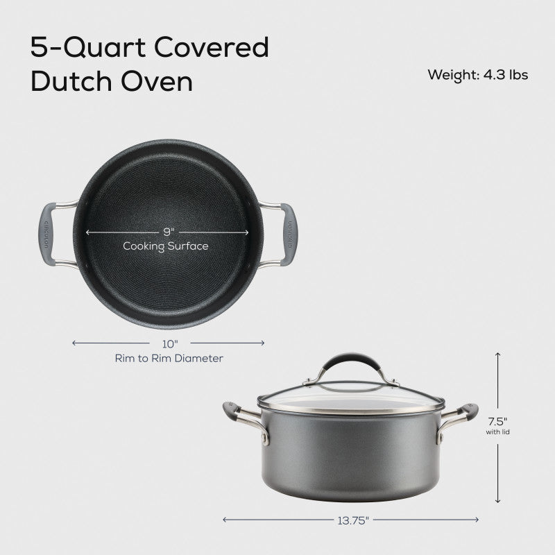 5-Quart ScratchDefense Nonstick Dutch Oven with Lid – Circulon