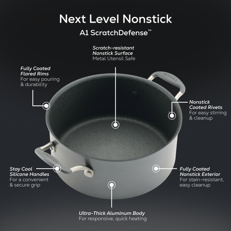 5-Quart ScratchDefense Nonstick Dutch Oven with Lid – Circulon