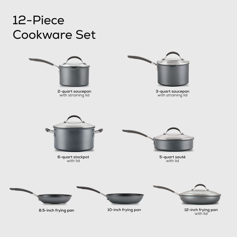 12-Piece ScratchDefense™ Nonstick Cookware Set