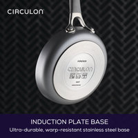 Bottom view of Circulon 6.25-Inch Open Skillet with induction base.