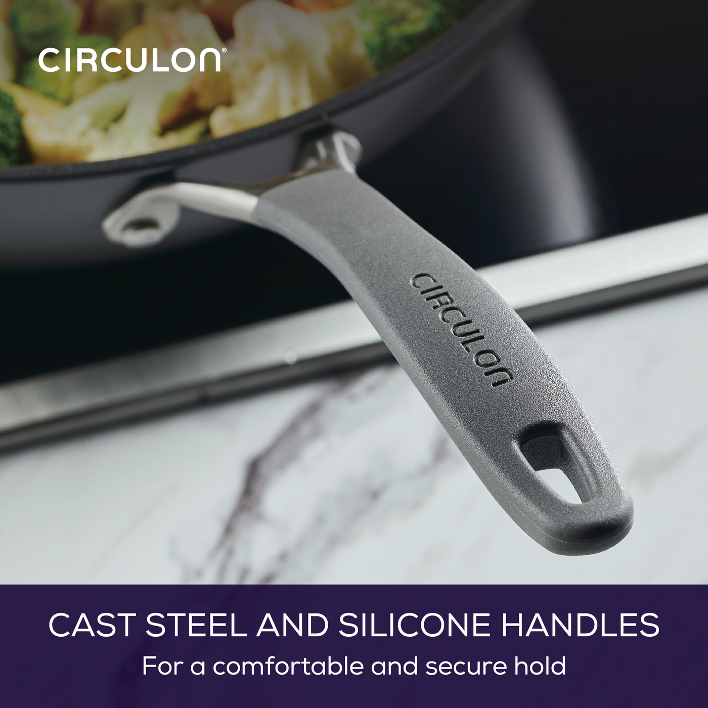 13-Inch A1 ScratchDefense™ StirFry pan with nonstick and helper handle.