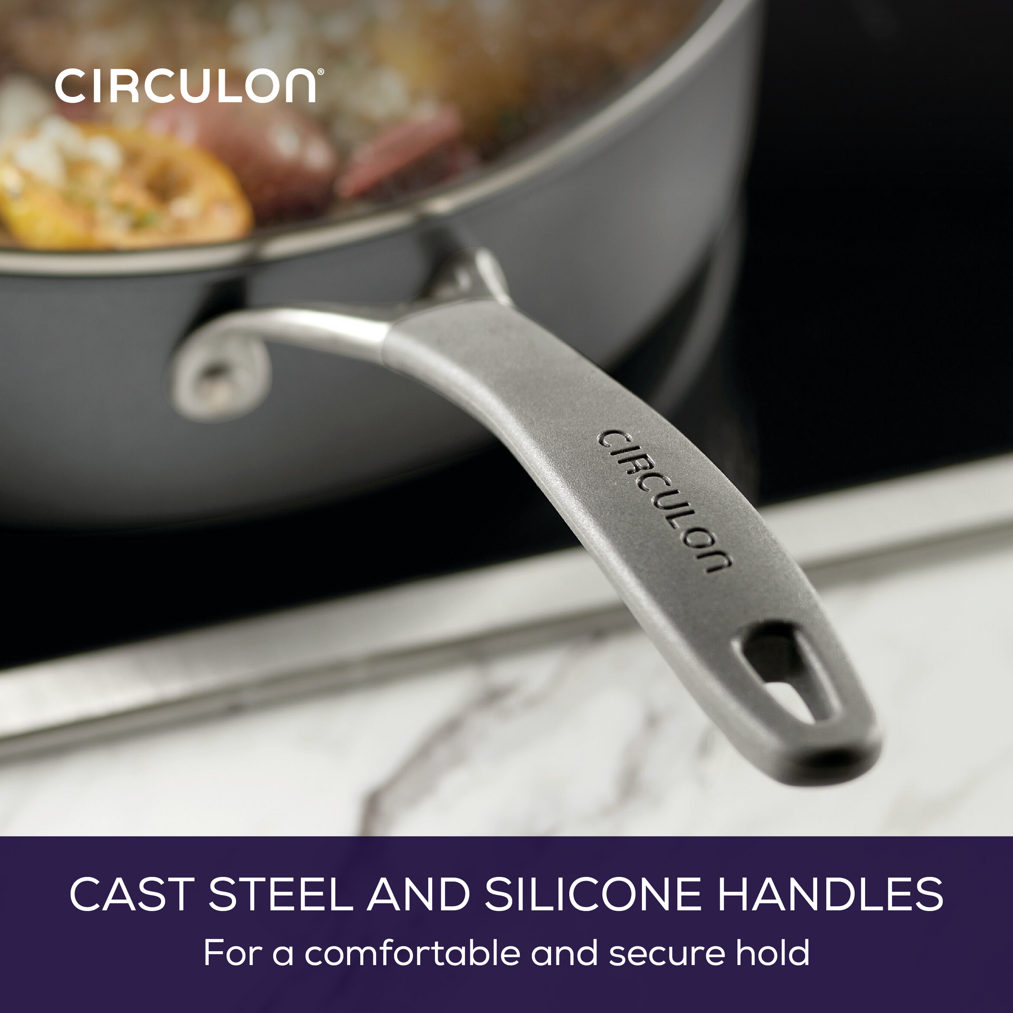 Choice 5 Qt. Aluminum Saute Pan with Black Silicone Handle