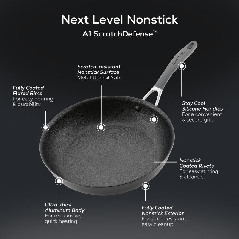 8.5-Inch and 10-Inch A1 ScratchDefense™ Nonstick Frying Pan Set