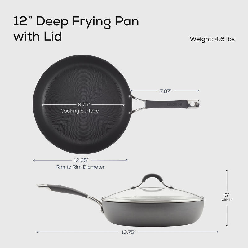 12-Inch Nonstick Deep Frying Pan | Radiance | Circulon
