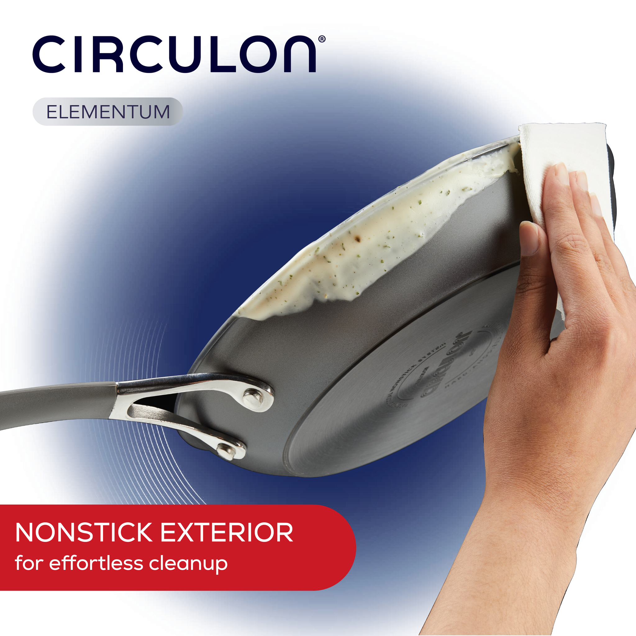 Circulon Elementum Hard-Anodized Nonstick Deep Frying Pan with Lid