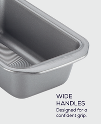 The 9-by-5-Inch Loaf Pans, Set of 4, feature heavy-gauge steel construction with wide handles for a confident grip and excellent warp resistance.