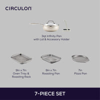 Infinity Pan with ScratchDefense™ 7-Piece Nonstick Cookware & Toaster Oven Bakeware Bundle