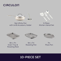 Infinity Pan with ScratchDefense™ 10-Piece Nonstick Cookware, Bakeware & Utensil Bundle